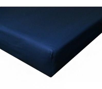 Простынь  водостойкая сатин "LALE" на резинке 160x200+30 см.(темно-синяя)